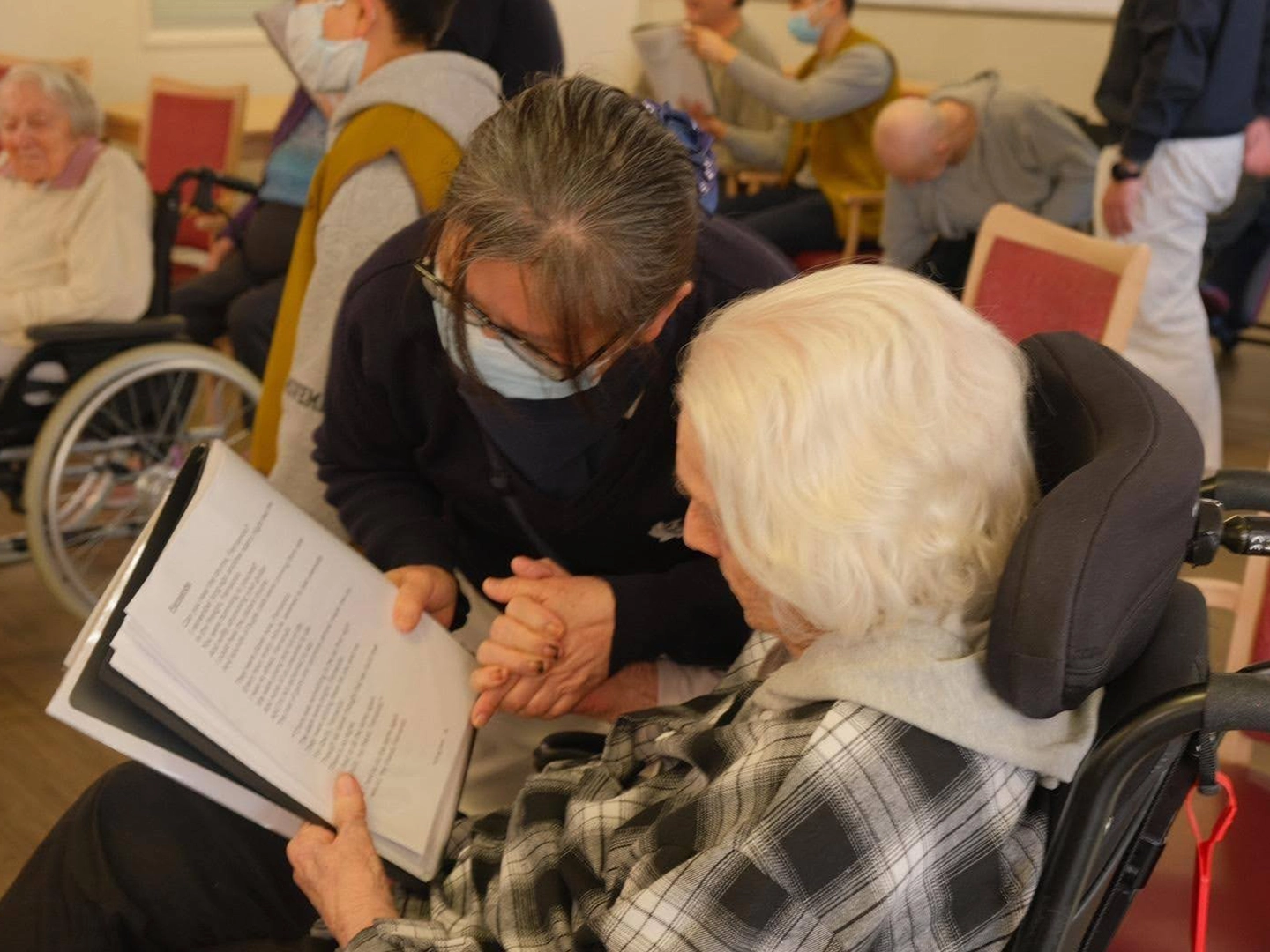 Tzu Chi Integrative Community Health and Wellness Centre - One lady happily hummed along to every song while tightly holding a volunteer's hand.
