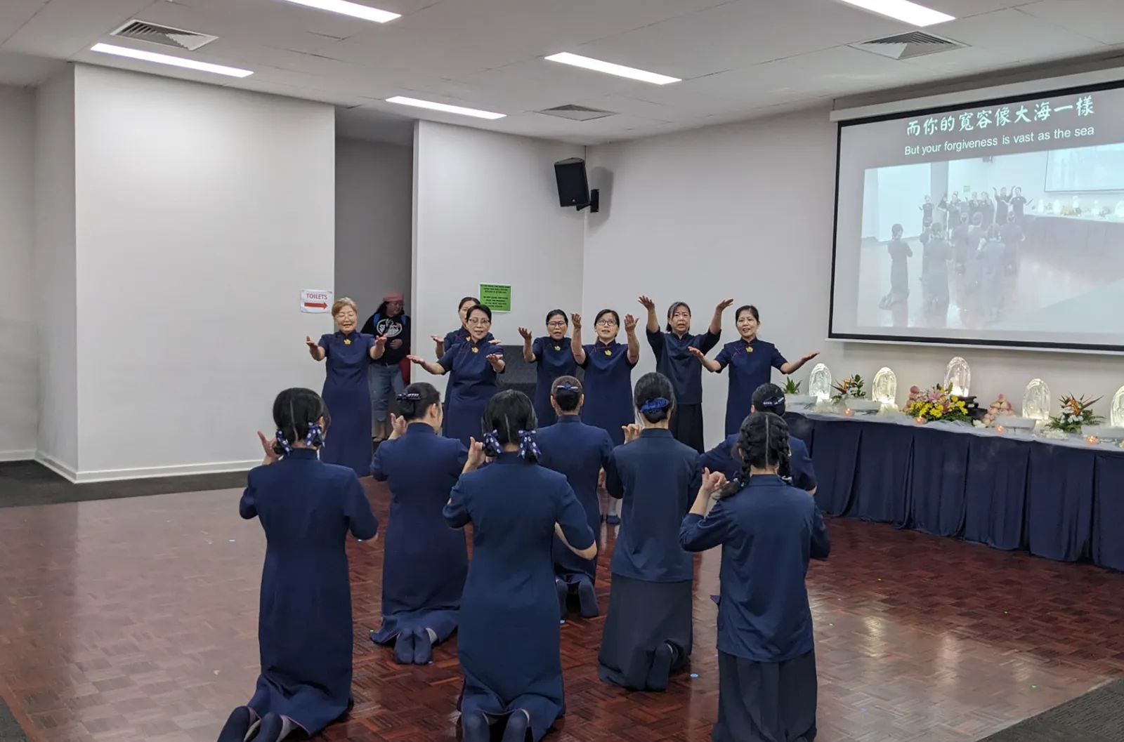 Perth - Buddha Bathing Ceremony - Senior sisters performed the sign-language song “The Most Beautiful Smile” Buddha Bathing Ceremony - Senior sisters performed the sign-language song “The Most Beautiful Smile”